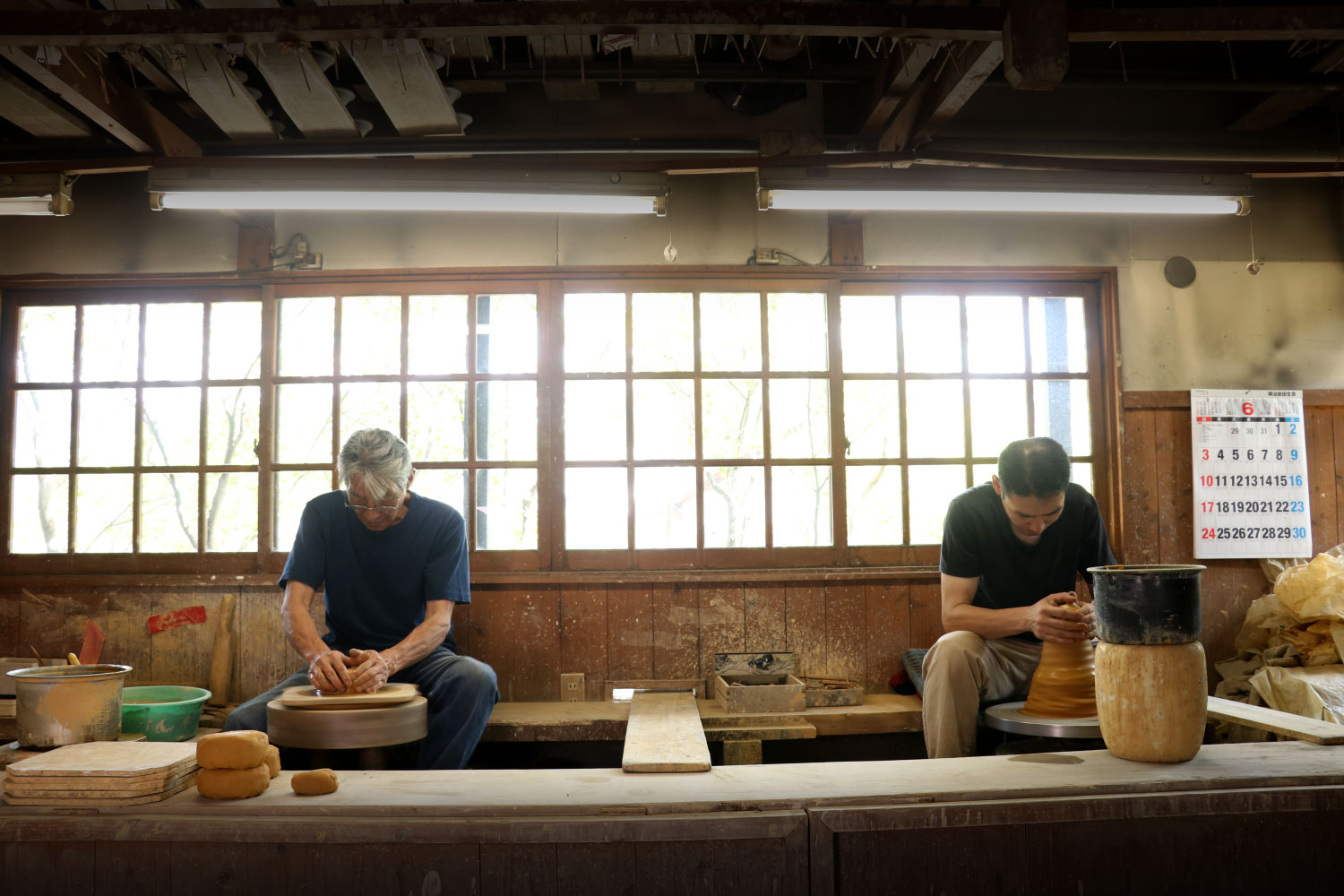 太田哲三、太田圭作業風景